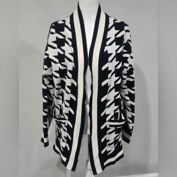 Blu Pepper Sweaters - Houndstooth Cardigan